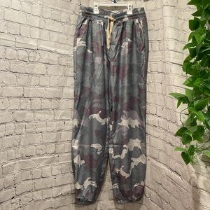 Eytino Women Comfy Stretch Camo Print High Waist Drawstring Palazzo Lounge Pants
